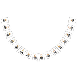 Wild One Cute Jungle Tiger 1st Birthday Bunting