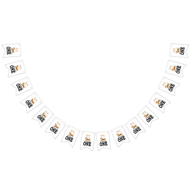 Wild One Cute Jungle Tiger 1st Birthday Bunting (All)