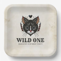 Wild One Cute Kitten Cat Rockabilly 1st Birthday