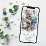 Wild One Cute Koala 1st Birthday Photo Animal Invitation<br><div class="desc">Wild One Cute Koala 1st Birthday Photo Animal Kids Custom Photo Printable Instant Download Digital Invitations Invites features a cute watercolor Koala surrounded by wildflowers and eucalyptus leaves with the text "Wild One" in modern green calligraphy typography script. Add your favourite photo and custom QR code for easy RSVP response...</div>