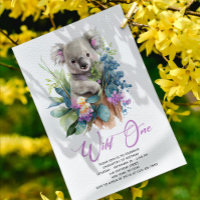 Wild One Cute Koala 1st Birthday Photo Animal