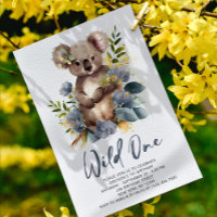 Wild One Cute Koala 1st Birthday Photo Animal