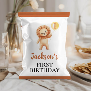 Wild One Cute Lion Birthday Chip Bag Wrapper