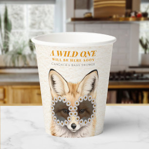 Wild One Daisy Fox Baby Shower  Paper Cups