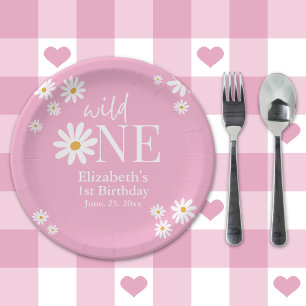 Wild One Daisy – Girl’s First Birthday Boho Party Paper Plate