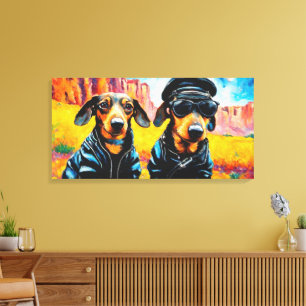 WILD ONE-DASCHUND 3 CANVAS PRINT