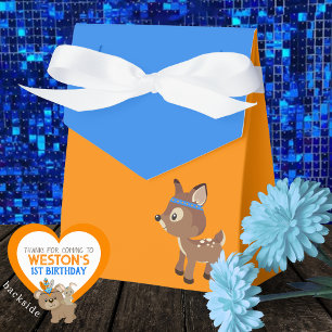 Wild One Deer Orange & Blue Treat Favour Boxes