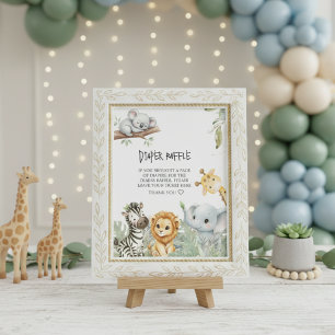 Wild One Elegant Safari Jungle Animals Baby Shower Enclosure Card