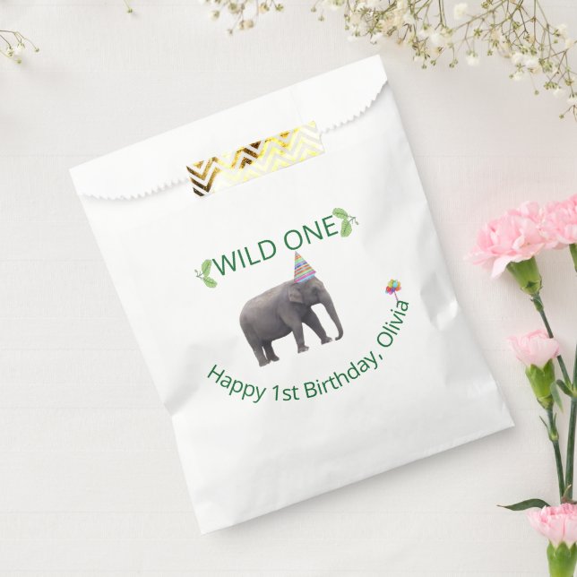Wild One Elephant Celebration Accent Favour Bags (Sealed)