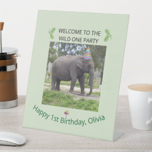 Wild One Elephant Party Welcome Sign