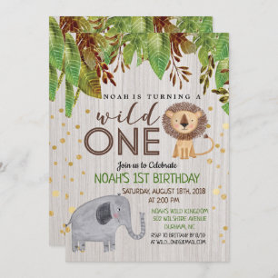 Wild ONE First 1st Birthday Invitation Boy