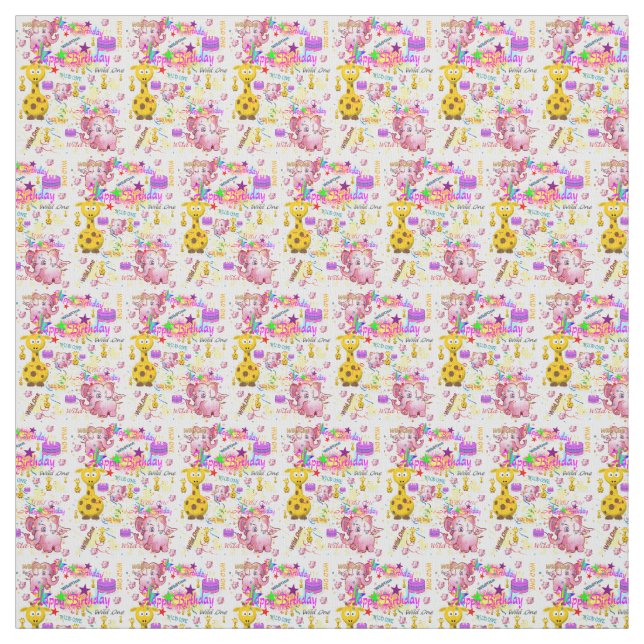 Wild One First Birthday Baby Fabric (Swatch)