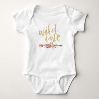 Wild One First Birthday Baby Girl Birthday Outfit Bodysuit