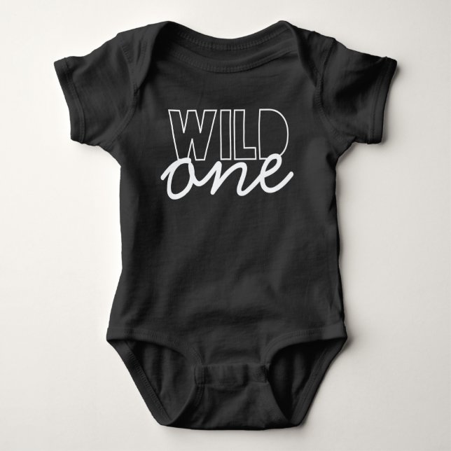 Wild One First Birthday Bodysuit in Navy (Front)