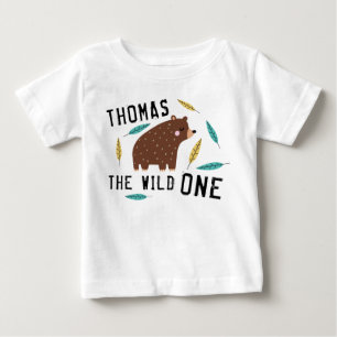 Wild One First Birthday Boy Baby T-Shirt