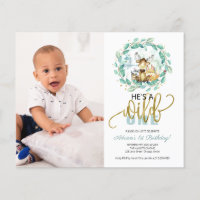 Wild One First Birthday Budget Invitations