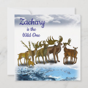 Wild One First Birthday Card Invitation