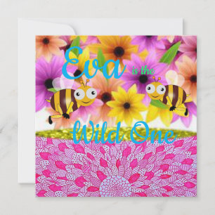 Wild One First Birthday Card Invitation