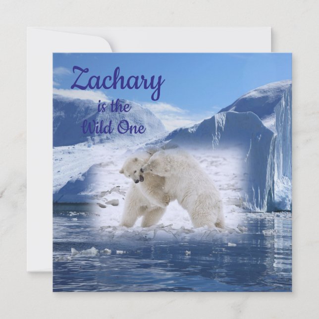 Wild One First Birthday Card Invitation (Front)