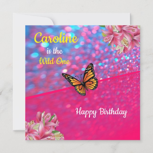 Wild One First Birthday Card Invitation (Front)