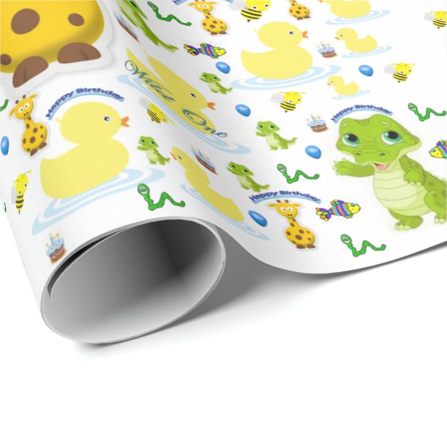 Wild One First Birthday Gift Wrapping Paper (Roll Corner)