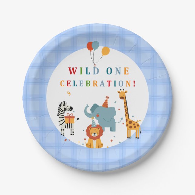 Wild One First Birthday Paper Plate (Front)