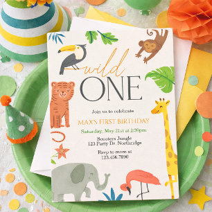 Wild One, First Birthday, Party Animal,  Invitation