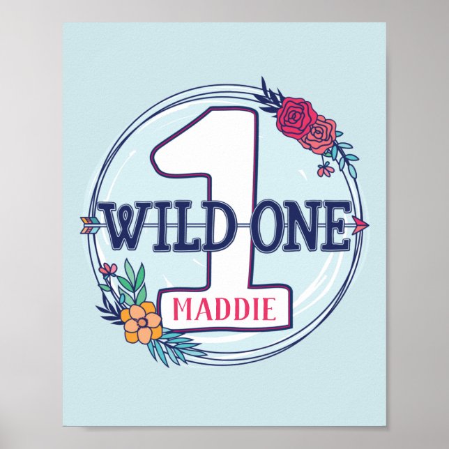 Wild One First Birthday Poster (Front)