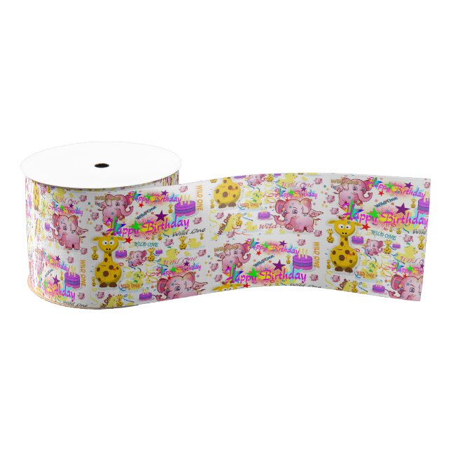 Wild One First Birthday Ribbon Grosgrain Ribbon (Spool)