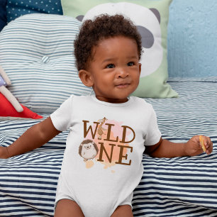 Wild One First Birthday Wild Animals Baby Bodysuit