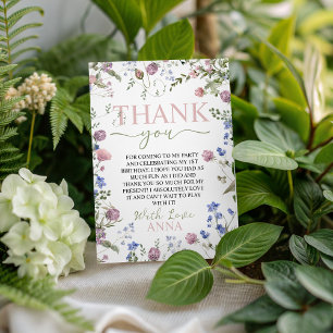 Wild One Floral Birthday Thank You Card