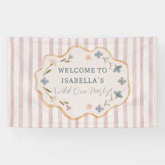Wild One Floral Boho Girl Birthday Banner