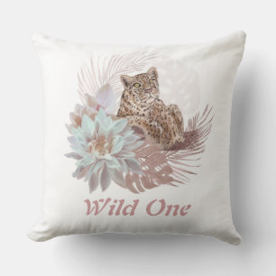 Wild One Floral Leopard Pillow