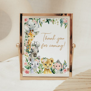 Wild One Floral Safari Thank you for Coming Poster