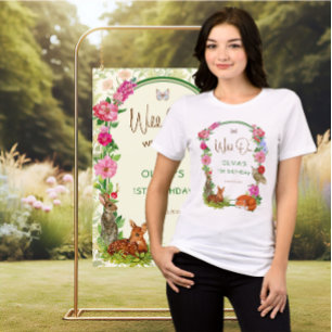 Wild One Floral Woodland Birthday Outfit Tri-Blend Shirt