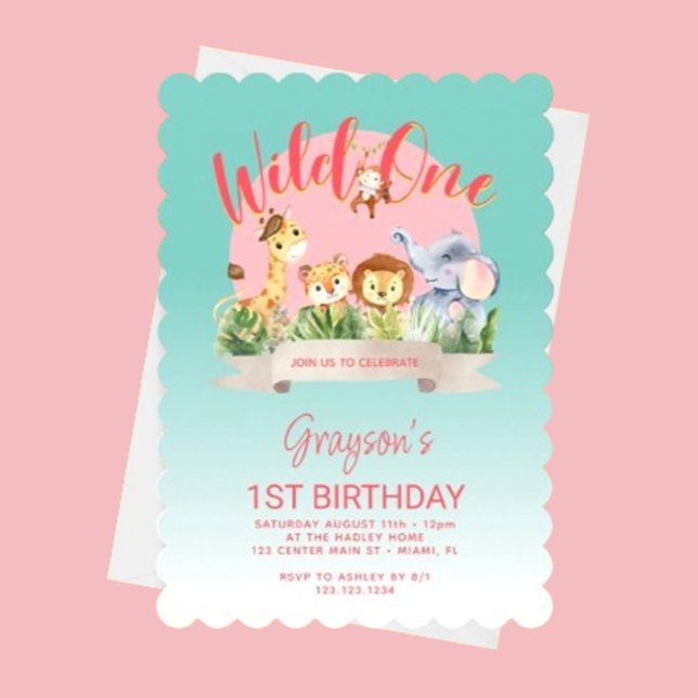 Wild One Florida Style 1st Birthday Invitation (Creator Uploaded)
