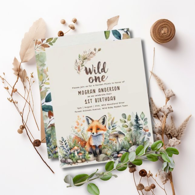 Wild One Fox Baby Woodland Animals Rustic (Creator Uploaded)