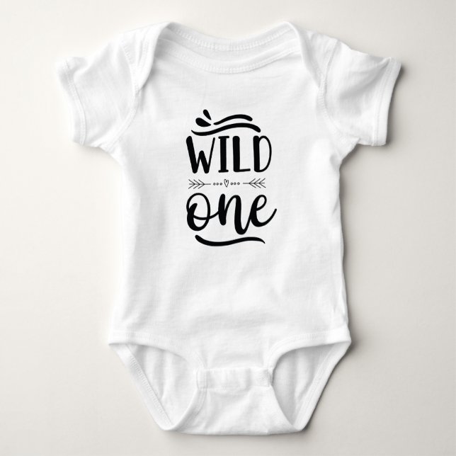 "wild one" funny baby bodysuit (Front)