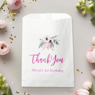 Wild One Girl's First Birthday Thank You Favour Bags