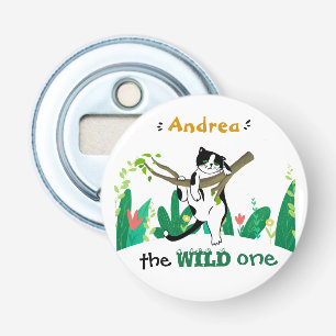 Wild One Greenery Safari Kitty Cat Bottle Opener
