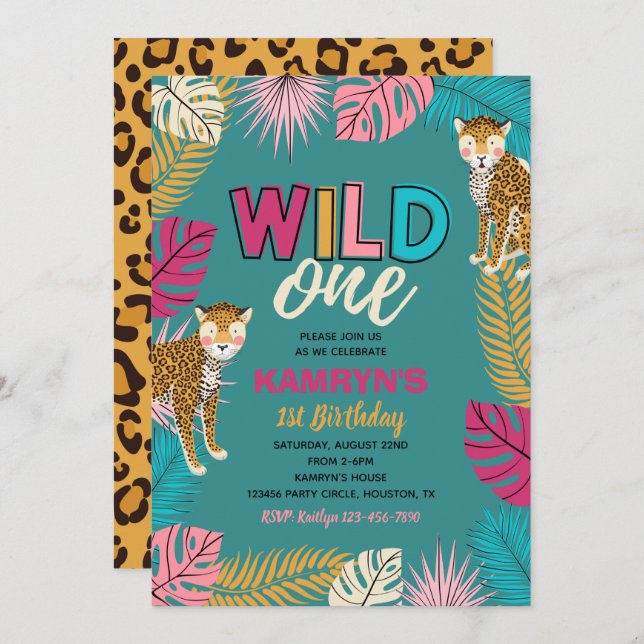 Wild ONE Invitation | Girl Wild One Invitation (Front/Back)