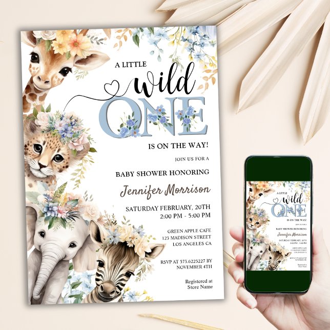 Wild One Is on the Way | Boy Safari Baby Shower  Invitation (Creator Uploaded)
