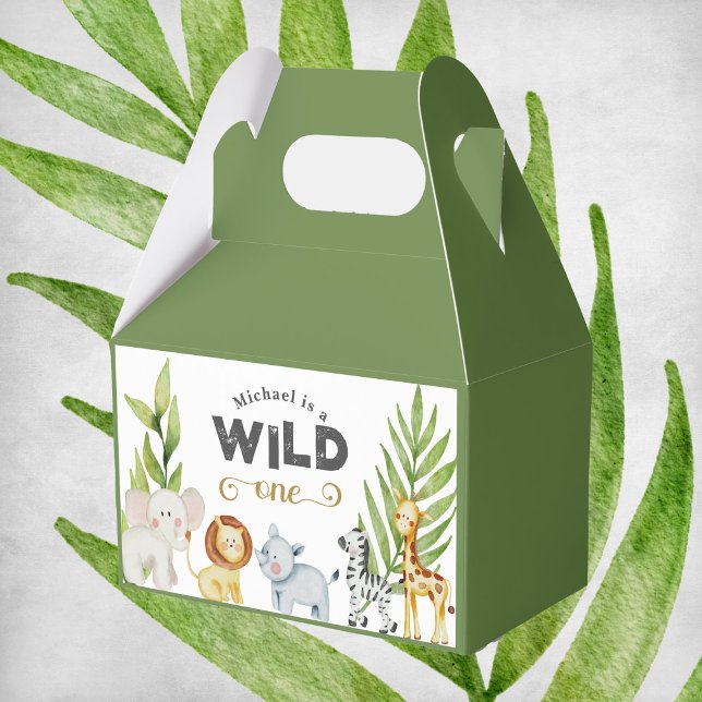 Wild One Jungle Animal Birthday Favour Box (Creator Uploaded)