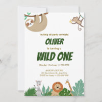 Wild One Jungle Animals Birthday Party Design