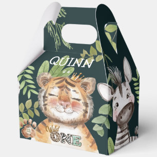 Wild One Jungle Animals Safari 1st Birthday Favour Box