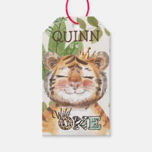 Wild One Jungle Animals Safari 1st Birthday Gift Tags