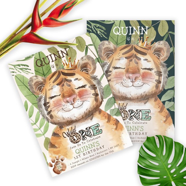 Wild One Jungle Animals Safari 1st Birthday Invitation (Creator Uploaded)