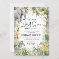 Wild One Jungle Animals Safari Theme Baby Shower
