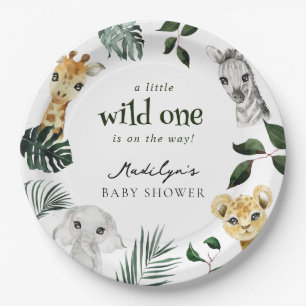 Wild One Jungle Baby Shower Paper Plate