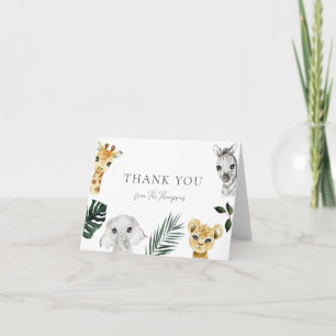 Wild One Jungle Baby Shower Thank You Card
